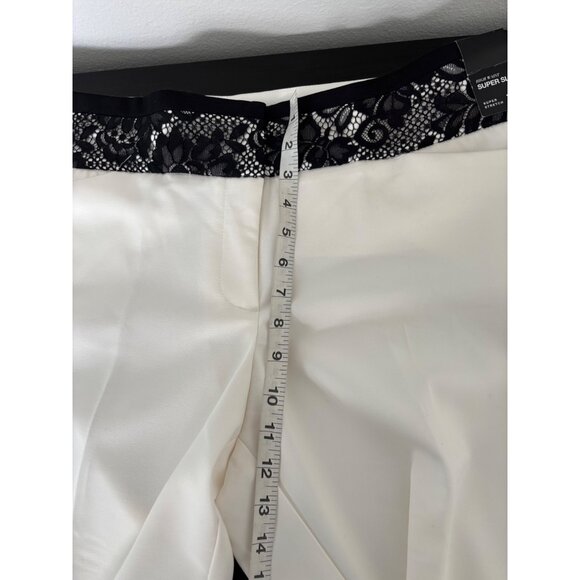 NWT New York & Company Pants 14 White Lace High Waist Super Slim Quiet Luxury - Picture 12 of 15